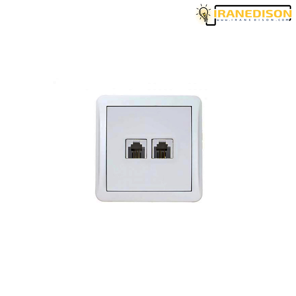 پریز تلفن دو سوکت روکار پارت مدل شهاب