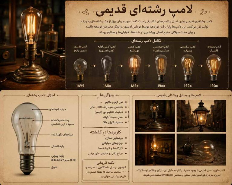 لامپ رشته ای قدیمی​